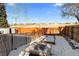 Large backyard with garden, shed, and fire pit area at 19573 E Linvale Dr, Aurora, CO 80013