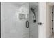 Bathroom with new shower, glass door, and stylish fixtures at 6699 S Pennsylvania St, Centennial, CO 80121