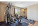 Bright exercise room featuring workout equipment and a window for natural light at 4901 Ashbrook Cir, Highlands Ranch, CO 80130