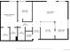 Floor plan layout displaying dimensions of the primary bedroom, living room, and kitchen at 13890 E Marina Dr # 602, Aurora, CO 80014