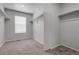 A walk-in closet with neutral carpet, white walls, bright natural light, and metal racks at 5842 High Timber Cir, Castle Rock, CO 80104
