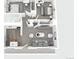 One bedroom apartment floor plan, showing kitchen, living area, and bedroom at 3705 Quail St # 4, Wheat Ridge, CO 80033