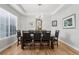 Bright dining room with a tray ceiling, hardwood floors, and large windows that let in plenty of light at 6553 S Sedalia St, Aurora, CO 80016