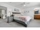 Spacious bedroom with a large bed, side tables, and views to other rooms and ensuite bathroom at 6553 S Sedalia St, Aurora, CO 80016