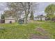 Spacious backyard featuring a storage shed, small trampoline, and potential for landscaping and outdoor activities at 1270 S Tennyson St, Denver, CO 80219