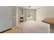 The living room includes a fireplace, sliding glass doors, and an open entry to the kitchen at 7440 S Blackhawk St # 104, Englewood, CO 80112