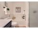 Clean bathroom featuring a shower/tub combo and modern fixtures at 9557 Pearl Cir # 204, Parker, CO 80134