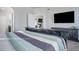 Comfortable main bedroom featuring a stylish bed and tasteful decor at 25525 E 1St Ave, Aurora, CO 80018