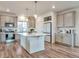 Bright kitchen featuring white countertops, modern appliances, and an island with bar seating at 3963 N Quatar Ct, Aurora, CO 80019