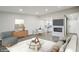 Comfortable living room with hardwood floors, ample seating, and an open layout at 3184 S Heather Gardens Way # 406, Aurora, CO 80014