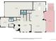 Detailed floor plan highlighting the layout of the home, including the kitchen, dining area, and bedrooms at 10705 Pinewalk Way, Highlands Ranch, CO 80130