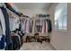 Walk-in closet with ample storage space and natural light from the window at 17548 Bluetrail Ave, Parker, CO 80134