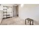 Unfurnished basement area with carpet flooring and neutral walls, presenting opportunities for customization and added storage at 1956 Cathay St, Aurora, CO 80011