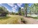 Lush, natural yard featuring well-maintained landscaping and mature trees on a sunny day at 7641 Kelty Trl, Franktown, CO 80116