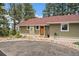 Charming exterior showcases a wooden door and complementary colored siding at 3800 Lakota Rd, Indian Hills, CO 80454