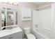 Clean bathroom with a bathtub, shower, and vanity at 1960 S Xanadu Way # 208, Aurora, CO 80014