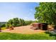 Backyard with hot tub and scenic views at 4320 Stone Post Dr, Castle Rock, CO 80108