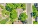 An aerial view of the property showcasing the roof, landscaped yard, and neighborhood surroundings at 5543 S Kenton Ct, Englewood, CO 80111
