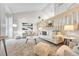 Bright, neutral living room with high ceilings, modern furnishings, and a cozy rug at 5543 S Kenton Ct, Englewood, CO 80111