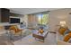 Inviting living room with a wall-mounted TV and a sliding glass door to the balcony at 955 Eudora St # 203E, Denver, CO 80220