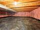 Basement with exposed wood beams and insulation along the walls at 5369 Creek Way, Parker, CO 80134