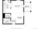 Floor plan with dimensions for the living room, balcony, bathroom, kitchen, and bedroom at 1356 N Pearl St # 202, Denver, CO 80203