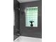 Stylish tiled shower with glass block window and decorative green plant at 2271 Holly St, Denver, CO 80207
