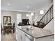 Open floor plan blending a modern kitchen, dining room, and living room with contemporary decor at 4552 S Perth Ct, Aurora, CO 80015
