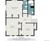 Upstairs floor plan featuring three bedrooms and two bathrooms at 8721 E Cornell Dr, Denver, CO 80231