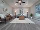 Comfortable living room with neutral palette, stylish decor, and large windows at 1250 S Monaco Pkwy # 17, Denver, CO 80224