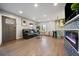 Spacious living room featuring a fireplace, comfortable sofa, and an open layout at 4510 W 4Th Ave, Denver, CO 80219