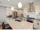 Bright kitchen featuring a large island with modern stainless steel appliances and light wooden cabinets at 5004 S Platte River Pkwy, Littleton, CO 80123
