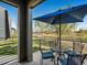 Cozy covered patio with stylish seating offering views of nature at 5004 S Platte River Pkwy, Littleton, CO 80123