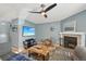 Open-concept living room features a fireplace and plenty of natural light at 12655 E Pacific Cir # C, Aurora, CO 80014