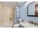 Bathroom with shower-tub combination with modern sink and toilet at 384 S Ironton St # 208, Aurora, CO 80012