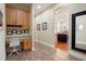 Convenient home office features built-in cabinetry and a desk at 16394 W 77Th Ln, Arvada, CO 80007