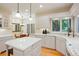 Beautiful kitchen featuring an island, white cabinets, stainless steel appliances and wood flooring at 5530 Racquet Ln, Boulder, CO 80303