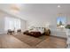 Bright main bedroom featuring hardwood floors, white walls, accent rug, and an abundance of natural light at 2365 S Clayton St, Denver, CO 80210