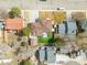 Aerial view of a well-maintained backyard featuring an artificial turf and a patio area ideal for outdoor entertainment at 6343 Depew St, Arvada, CO 80003