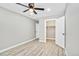 Bedroom with double closets and access to hall at 2707 Valmont Rd # 106B, Boulder, CO 80304