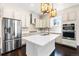 Well-appointed kitchen featuring stainless steel appliances, a central island, and stylish pendant lighting fixtures at 5470 Krameria St, Commerce City, CO 80022