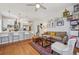 Open concept layout with seamless flow between the kitchen and living area at 3444 Lawrence St, Denver, CO 80205