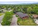 Beautiful aerial view of a single Gathering home with a large backyard and mature trees at 5200 W Rowland Ave, Littleton, CO 80128
