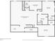 Detailed basement floor plan showing the entertainment area, bar, bedrooms, bathrooms, and storage at 5200 W Rowland Ave, Littleton, CO 80128