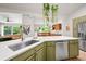 Open kitchen design boasts modern appliances, a stainless steel sink, and stylish decor at 5200 W Rowland Ave, Littleton, CO 80128