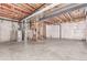 Large unfinished basement, great for storage or future expansion, with exposed utilities at 14065 Harrison St, Thornton, CO 80602