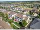Aerial view of a residential neighborhood showcasing well-maintained homes, green spaces, and tree-lined streets at 12035 Fontberry St, Parker, CO 80134