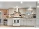 Bright kitchen features modern cabinets, stainless appliances, stylish countertops, and wood flooring at 8426 Cook Way, Denver, CO 80229