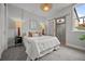 Cozy bedroom features natural lighting, neutral decor, and decorative light fixture at 3003 California St, Denver, CO 80205