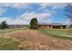 Spacious backyard with mature trees and a partially cleared area, ideal for outdoor activities and entertaining at 5800 W Bowles Ave, Littleton, CO 80123
